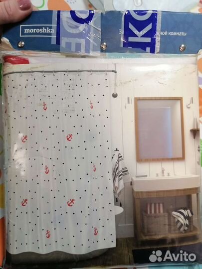 Штора для ванной новая