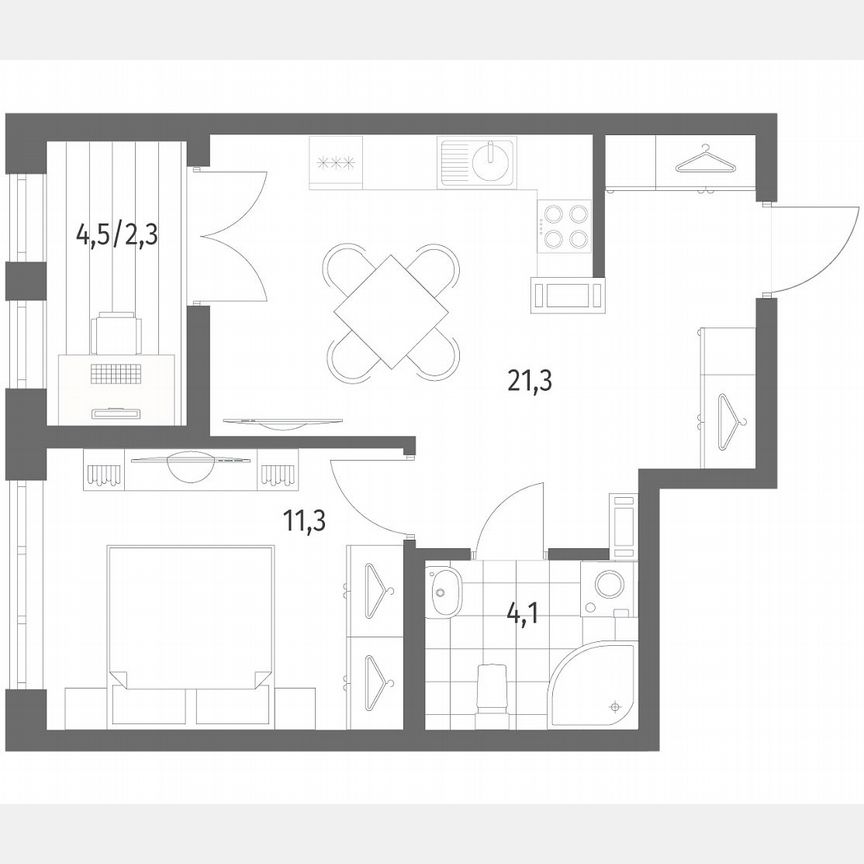 1-к. квартира, 38,7 м², 7/8 эт.