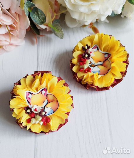 Бантики для волос ручная работа