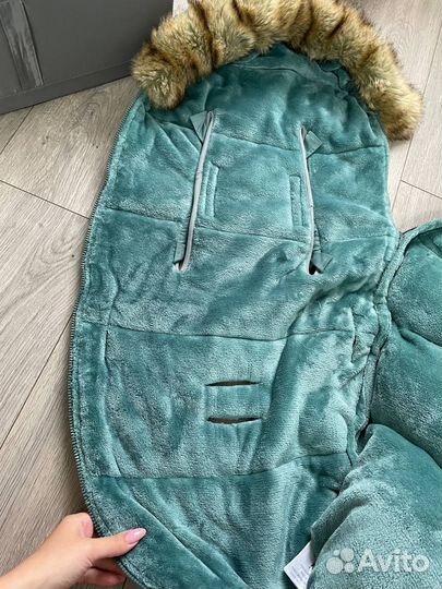 Конверт зимний в коляску, санки с опушкой