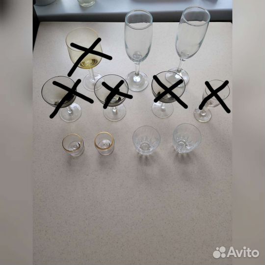 Фужеры, рюмки, блюдца, тарелки, блюдо СССР