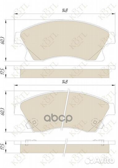 Колодки тормозные дисковые передние к-т chevrol