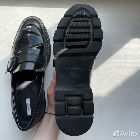 Лоферы geox черные кожа 39