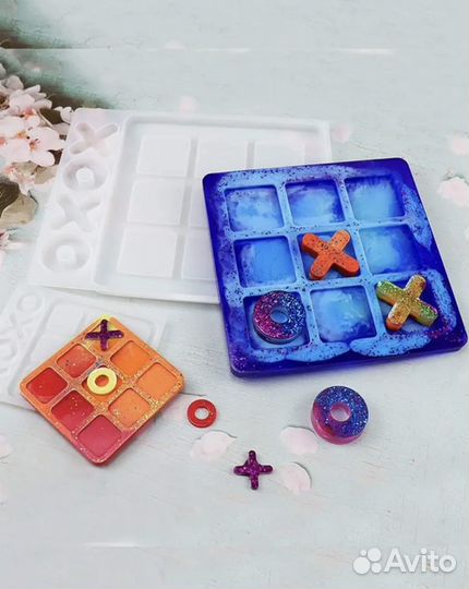 Крестики нолики из эпоксидной смолы