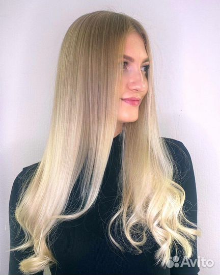 Наращивание волос, сложное окрашивание