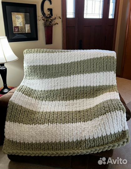 Плед вязаный ручная работа