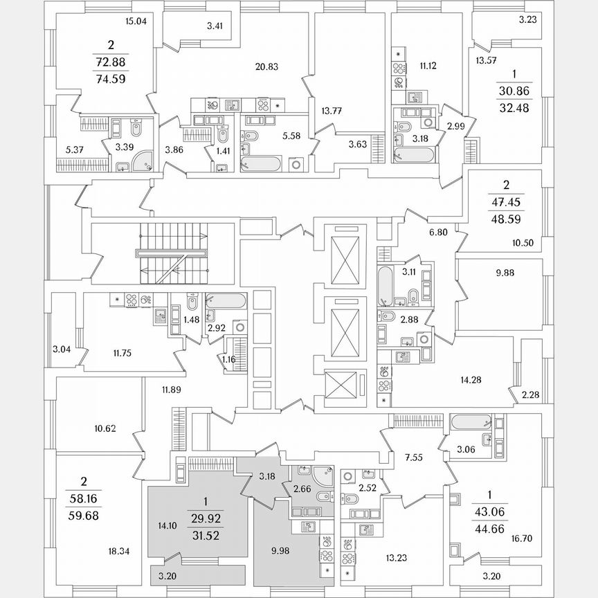 1-к. квартира, 31,5 м², 23/23 эт.