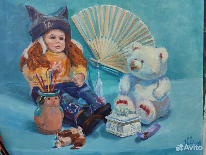 Картина маслом на холсте цветы,натюрморт