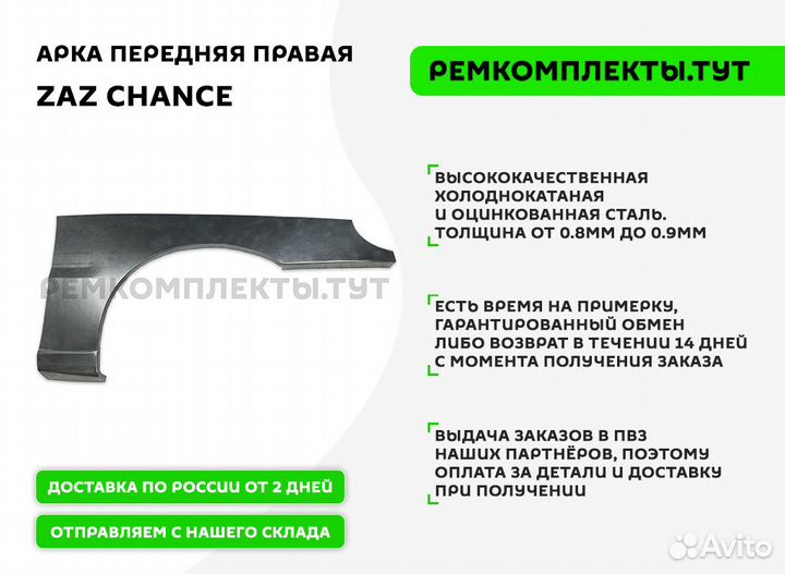 Арка передняя правая ZAZ Chance