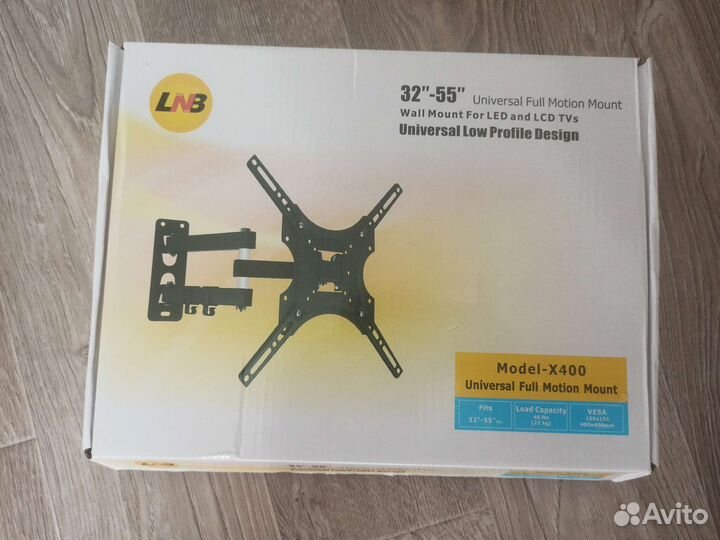 Кронштейн для телевизора наклонно поворотный новый