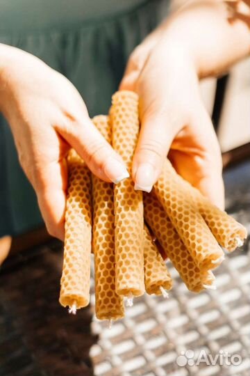 Свечи 9 цветов медовые из натуральной вощины