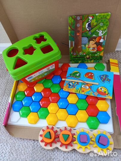 Мозайка, сортёр, рыбалка, бизиборд