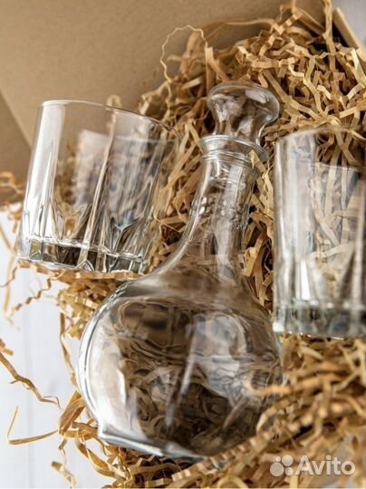 Подарочный набор для мужчин, стакан 2 шт и графин