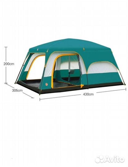 Палатка 10 местная с тамбуром большая