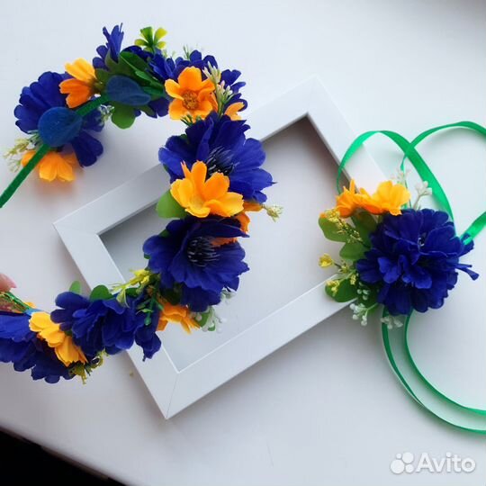 Ободок с васильками