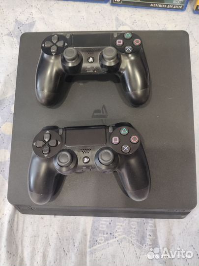 Игровая приставка ps4 slim 1tb с дисками и играми