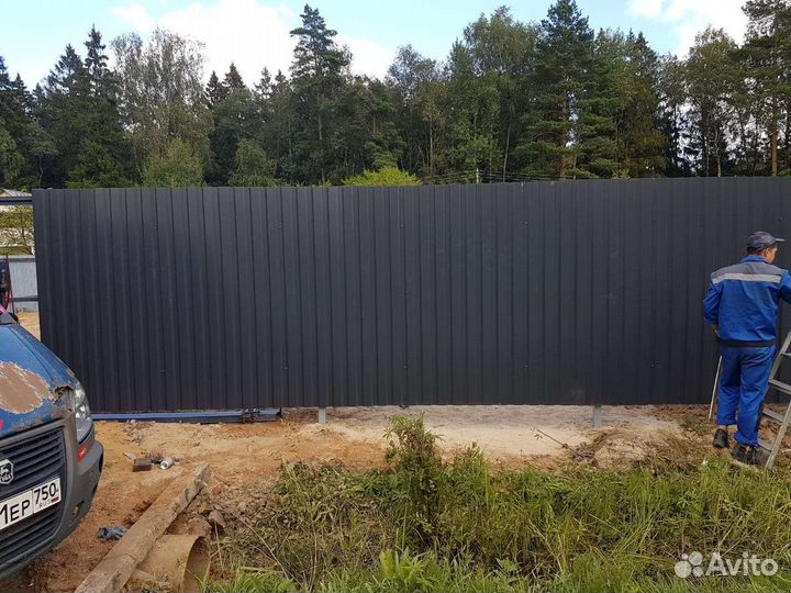 Заборы, откатные ворота, автоматика, навесы