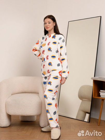 Новая Пижама женская, домашний костюм теплый