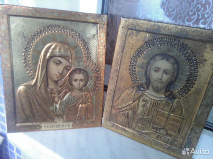 Старинные иконы Венчальная пара Г.В. и Б.М. Жако