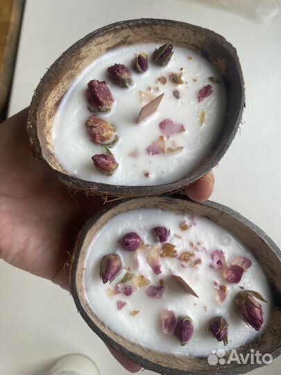 Свеча в кокосе воск