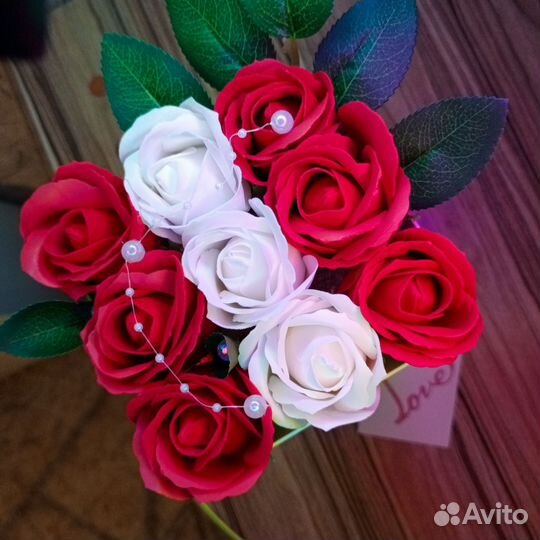 Букеты из мыльных роз ручной работы