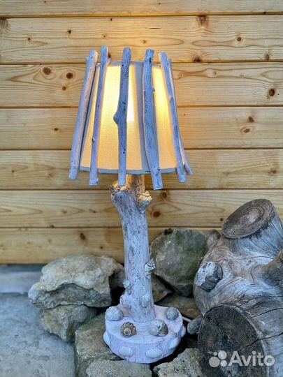 Светильник ночник из дерева Вишня, 55 см