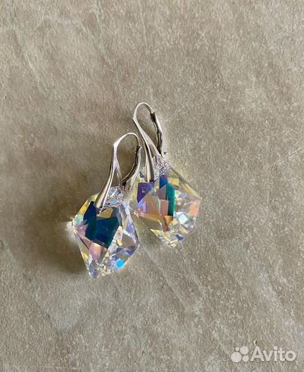 Серьги серебро с оригинальными элементами sw