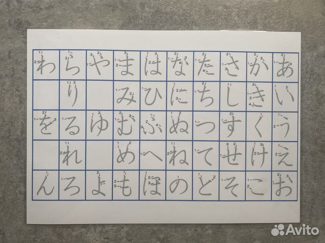 Многоразовые прописи хирагана катакана