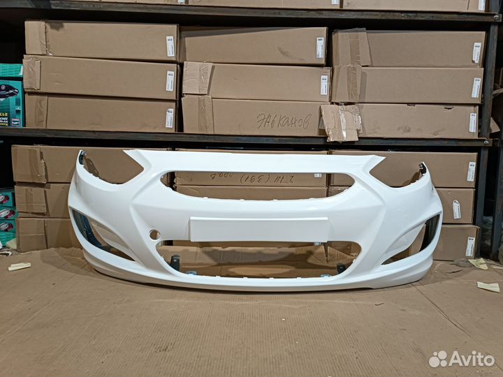 Бампер передний hyundai Solaris цвет белый от 10г