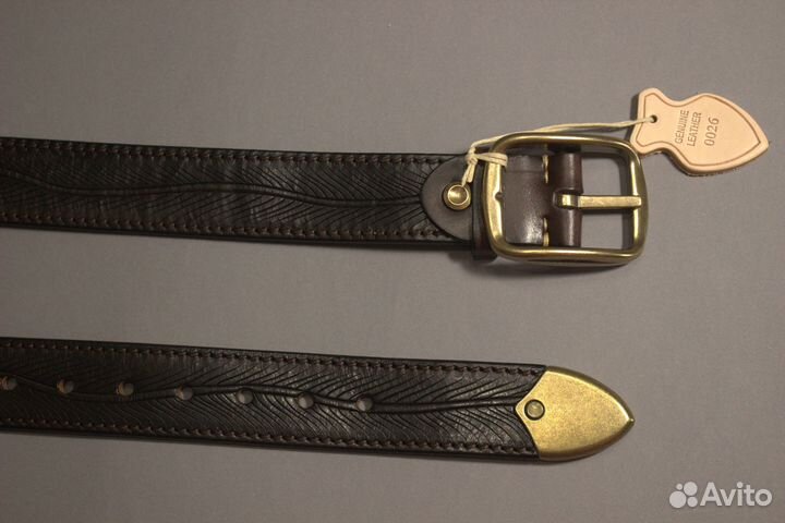 Мужской кожаный ремень ручной работы