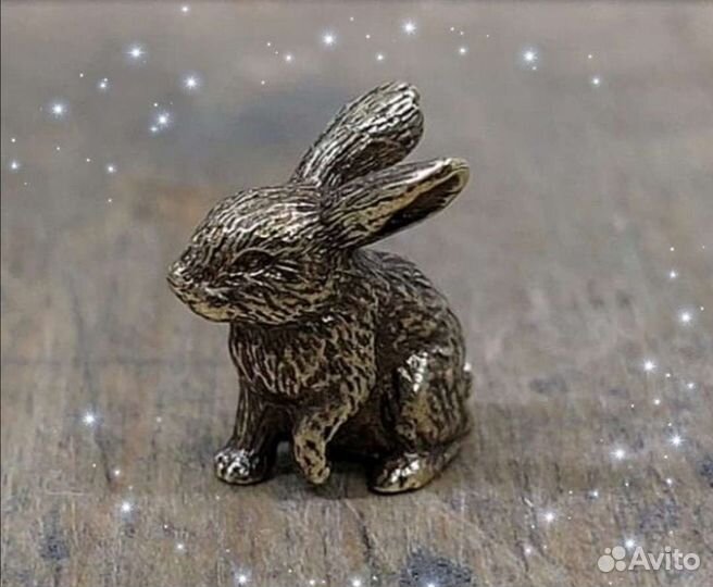Фигурка Кролик бронзовый символ года сувенир Заяц