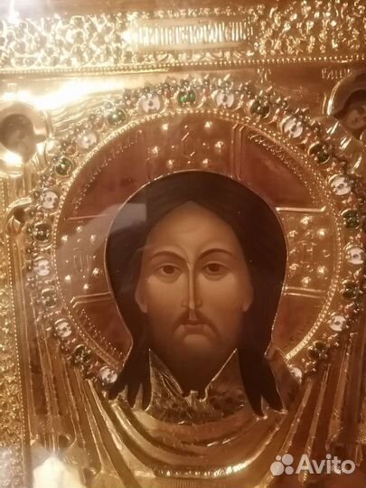 Храмовая икона. Писанная, сусальное золото