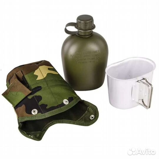 Походная фляга с котелком в чехле 2 в 1