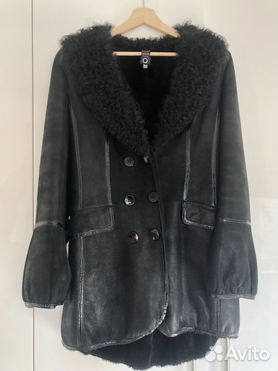 Дубленка черная женская снежная королева 44