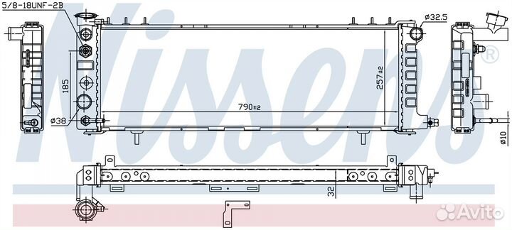 Радиатор охлаждения двс jeep cherokee (1984) 4.0