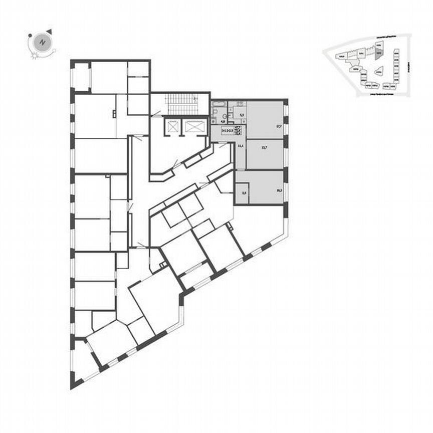 3-к. квартира, 72,4 м², 4/9 эт.