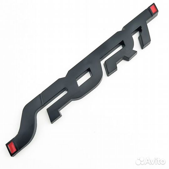 Металлическая наклейка на авто sport черный шильди