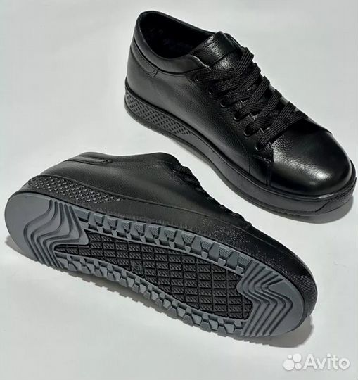 Полуботинки из натуральной кожи и меха зимние