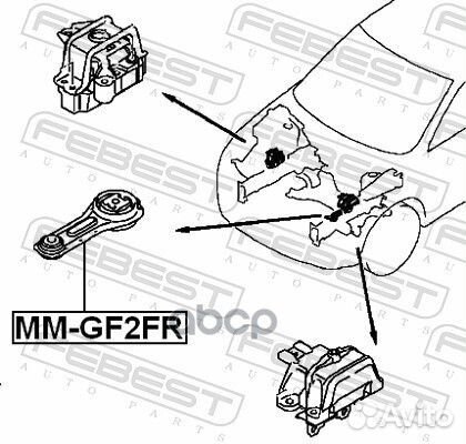 Подушка двигателя перед прав/лев mmgf2FR