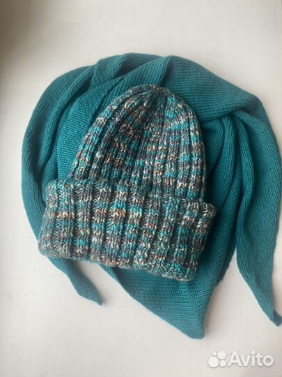 Шапка и бактус шарф косынка комплект женский