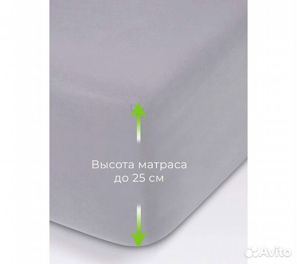 Простынь GoodNight Трикотаж 200х200х20 Серый на ре