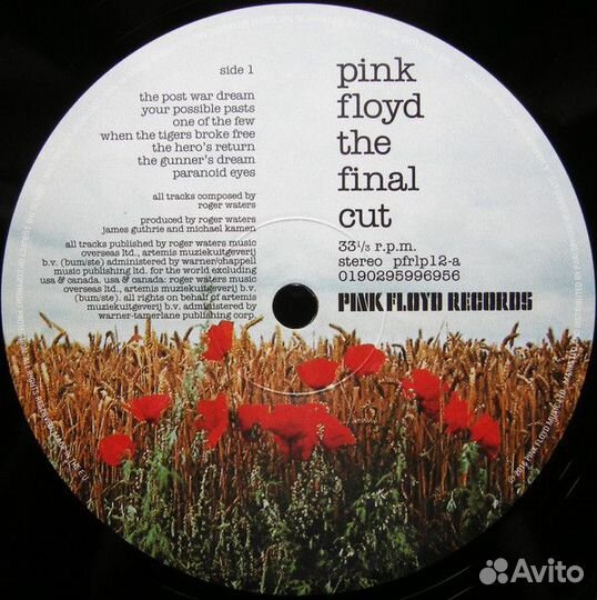 Виниловая пластинка Pink Floyd THE final CUT