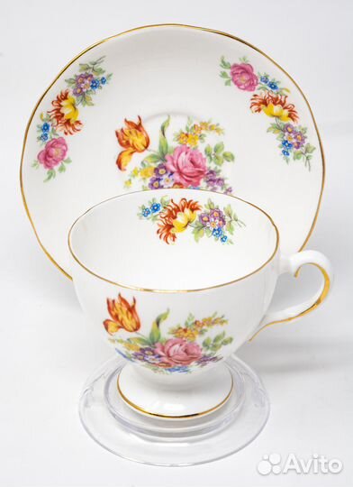 Чайная пара Salisbury, мейсенский букет, Англия