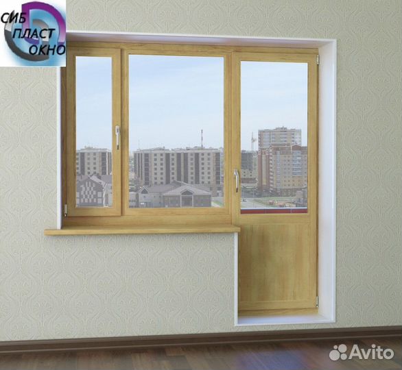 Балконный блок стилизованный под дерево