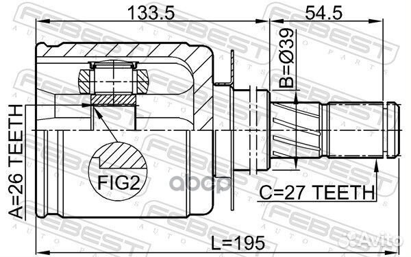 ШРУС внутренний к-кт 26x39x27 Nissan Pathfinder