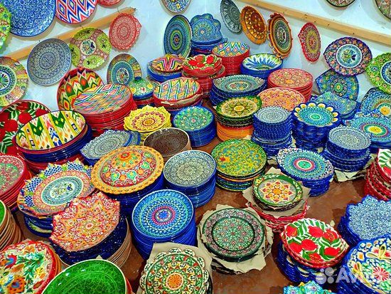 Узбекская посуда Риштанская керамика Риштан оптом