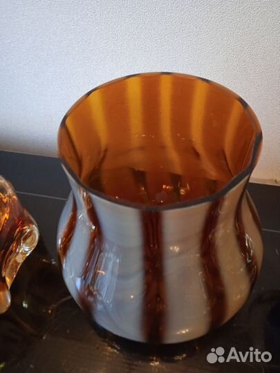 Хрустальные, цветные вазы пепельницы СССР