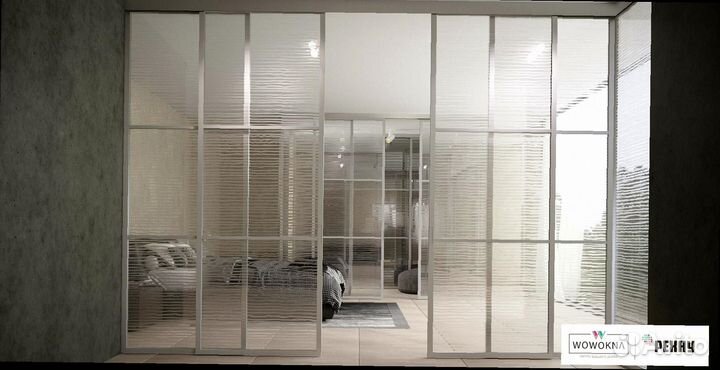 Раздвижные стеклянные перегородки