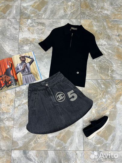 Поло/ юбка/лоферы Loro Piana