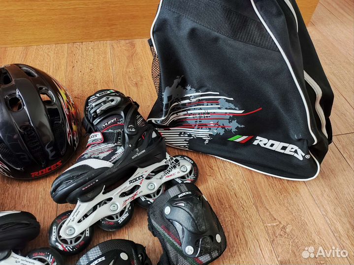Роликовые коньки, шлем, защита и сумка roces yuma